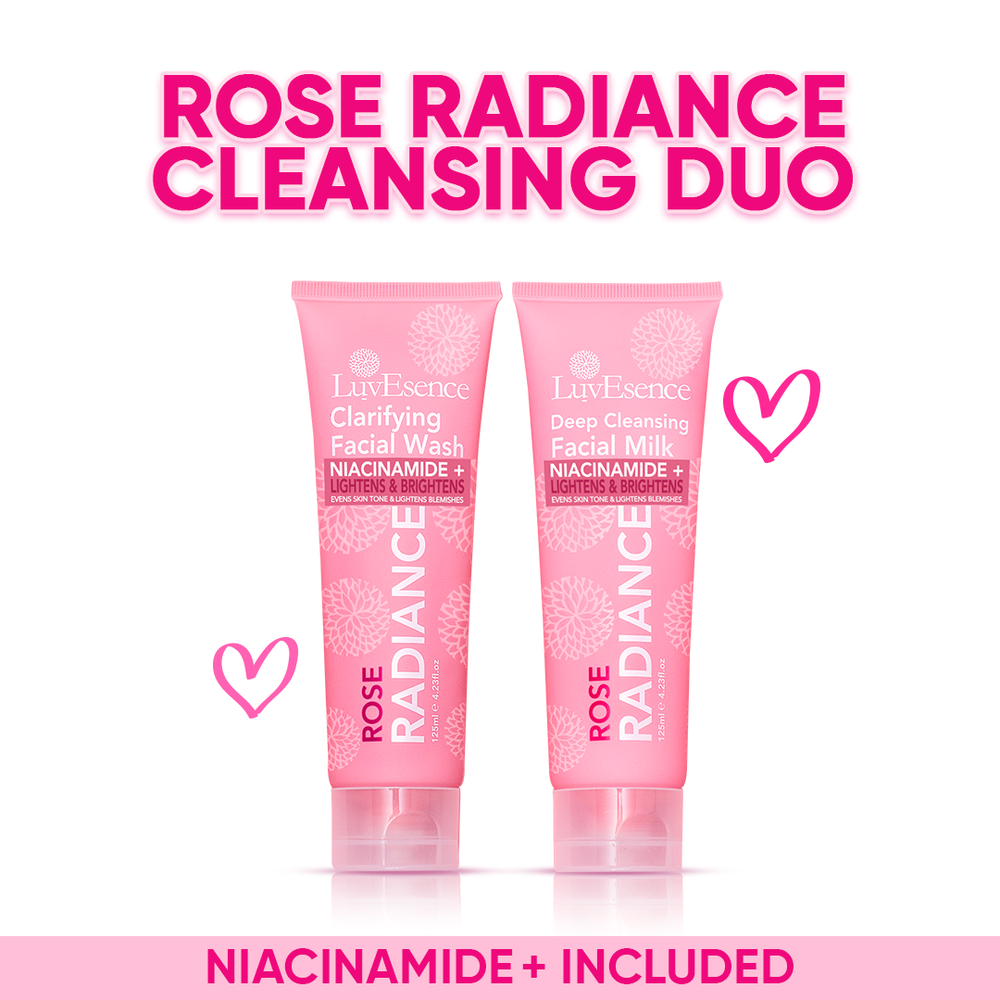 Rose Radiance Skin Care Cleansing Duo - Advanced with Niacinamide +